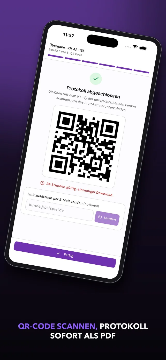 Arndt-App: QR-Code scannen, Protokoll sofort als PDF